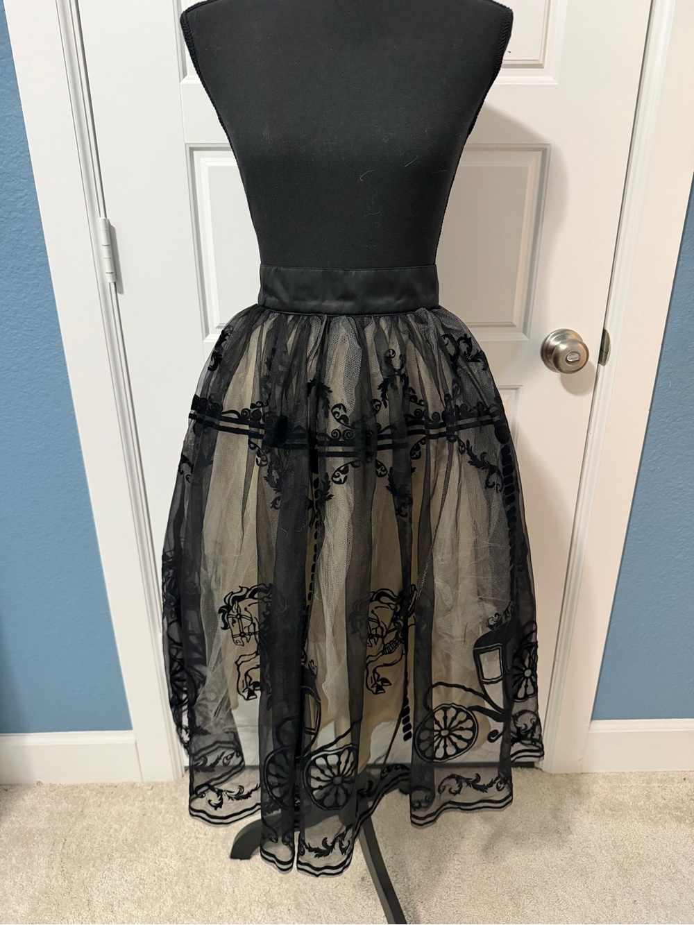 Unique Vintage Carrousel Embroidered Tulle Skirt (Make a reasonable offer)